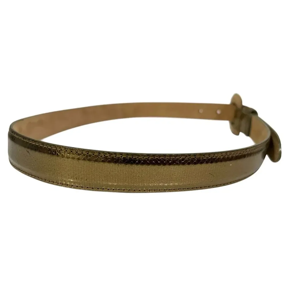 WCM New York Gold Genuine Reptile Vintage Belt USA Made Size M/ 3044 39